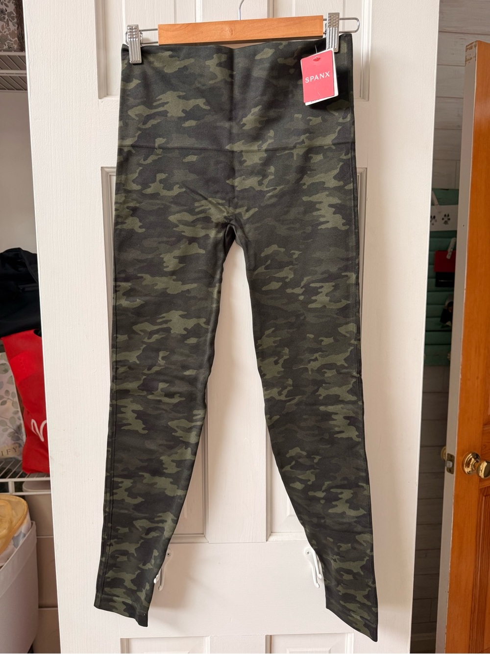 SPANX Olive Green Camo High-Waist Leggings